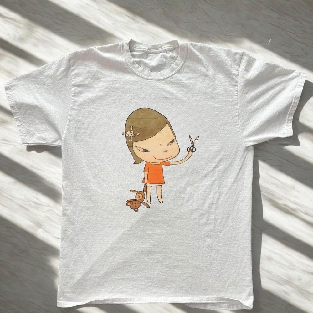 Graphic Tee With Cute Girl And Dog